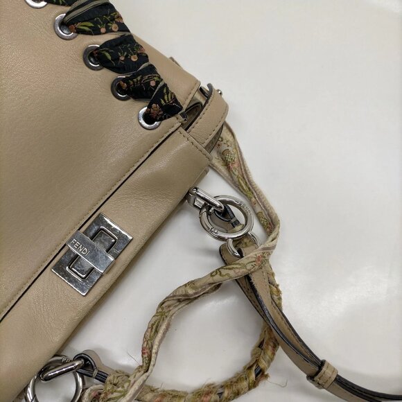 Authentic Fendi Beige Leather Hand Bag mn764-121225 - Picture 7 of 16